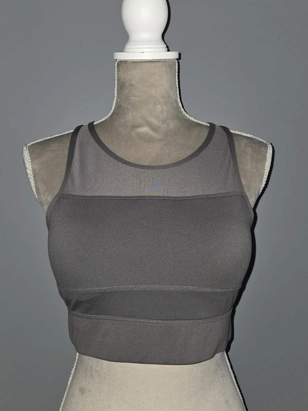 ZYIA All-Star Sports Bra - Gray With Mesh - Large - Like New!